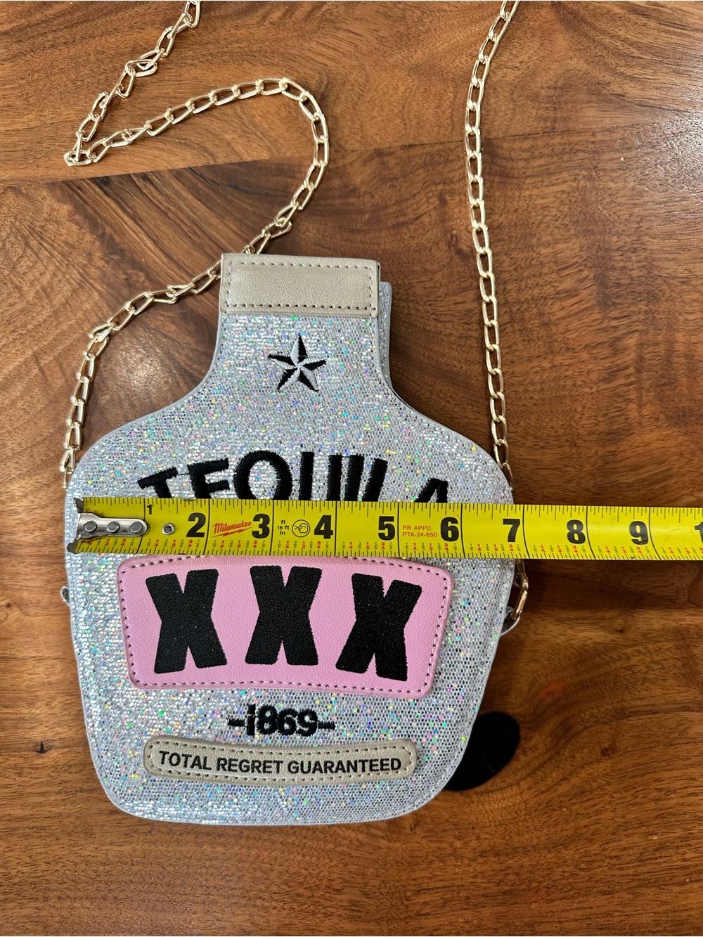 Glitter Tequila Bottle Crossbody Bag - Picture 4 of 7